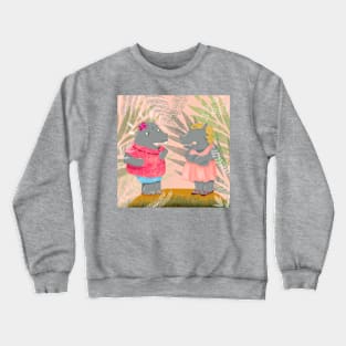 Arguing hippos 🦛🦛😤😠 Crewneck Sweatshirt